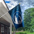VINTAGE NATIVITY HOUSE FLAG